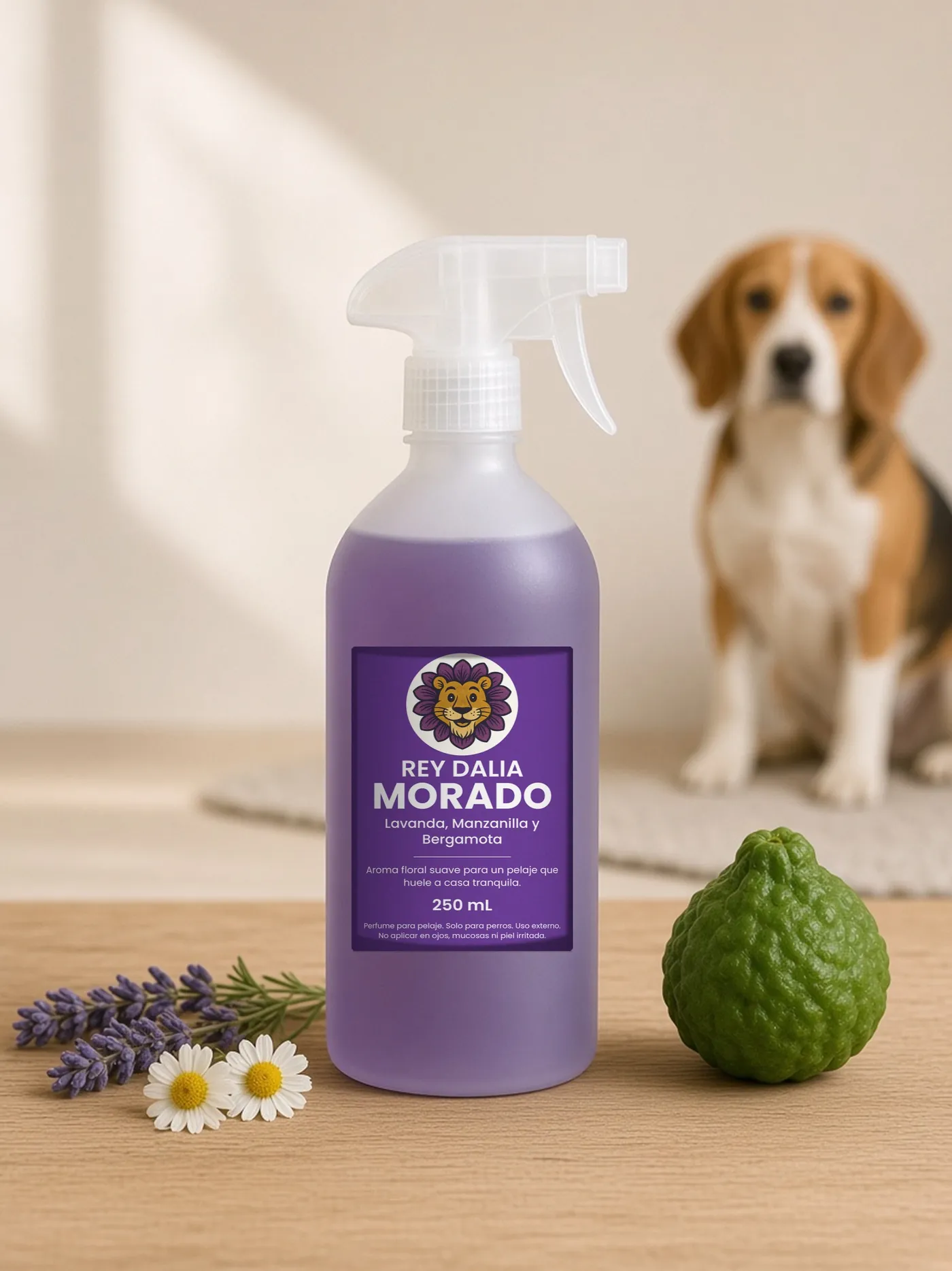 Rey Dalia Morado con perro